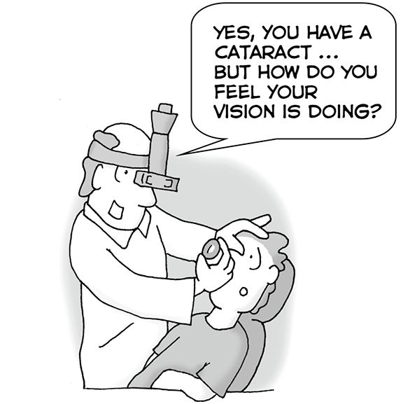 Examining a cataract